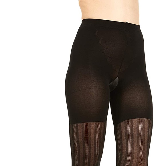 SPANX ASSETS MAMA STRIPE BLACK TIGHTS SIZE 1 - Picture 3 of 3